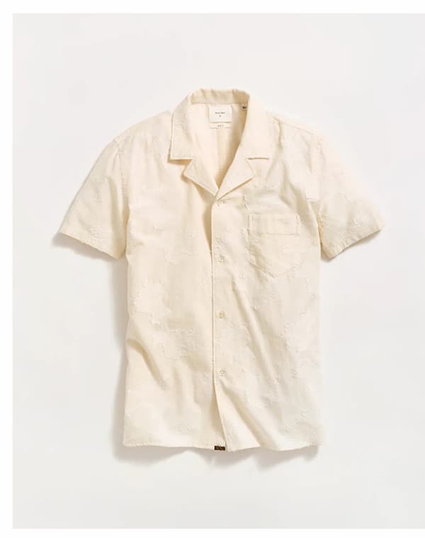 Short Sleeve Floral Jacquard Shirt