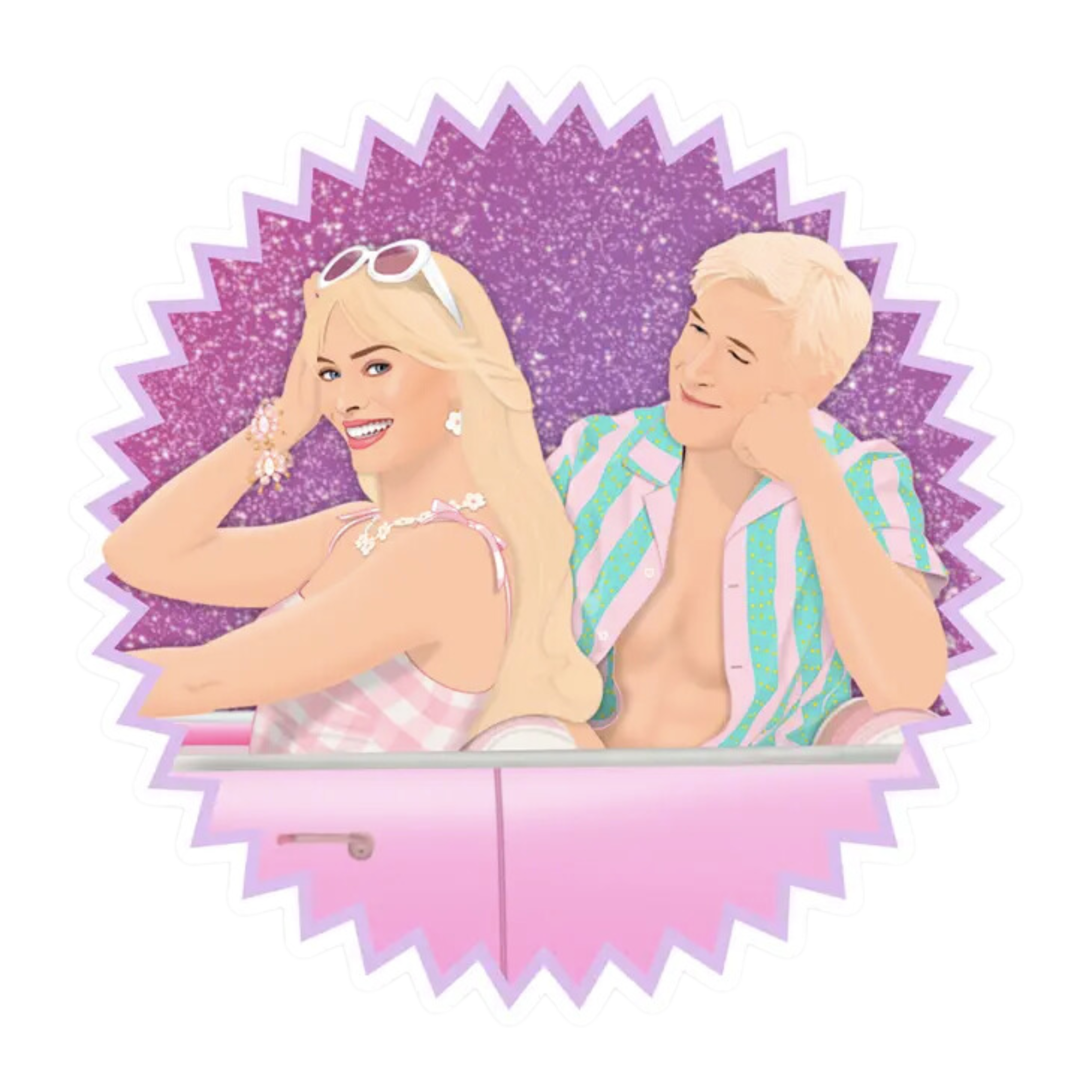 Image of Barbie Movie Barbie & Ken Sticker