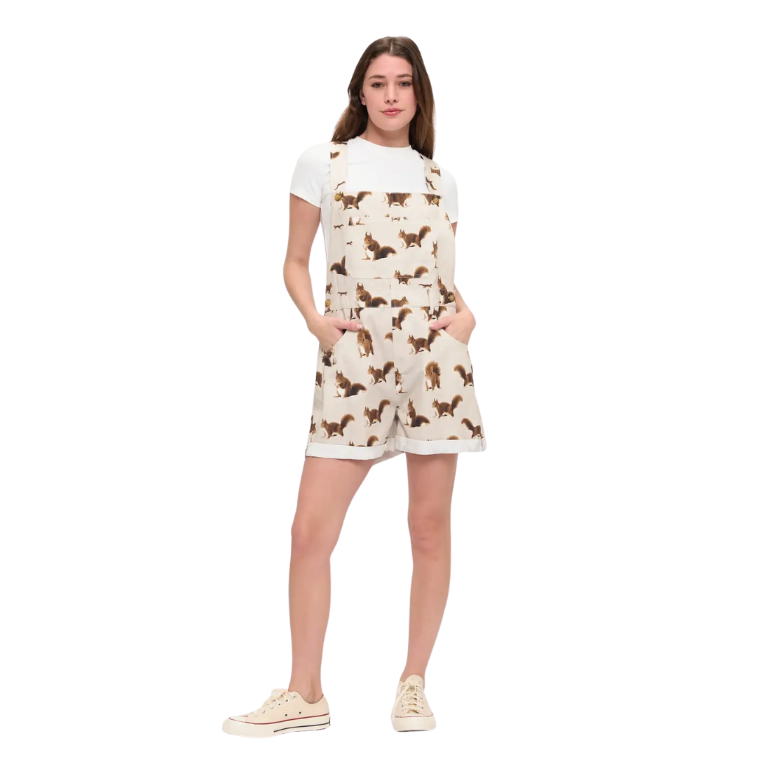 Image of Squirrel Print Shortalls