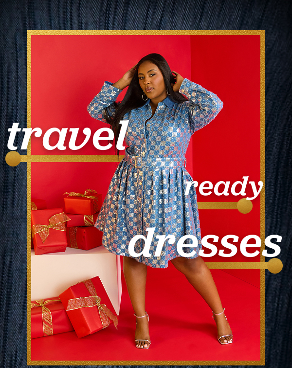 Sequined Checked Denim Shirtdress