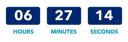 Timer counting down to midnight tonight