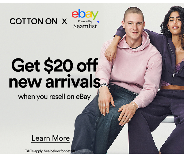 Click here to 20 off new arrivals when you resell on ebay