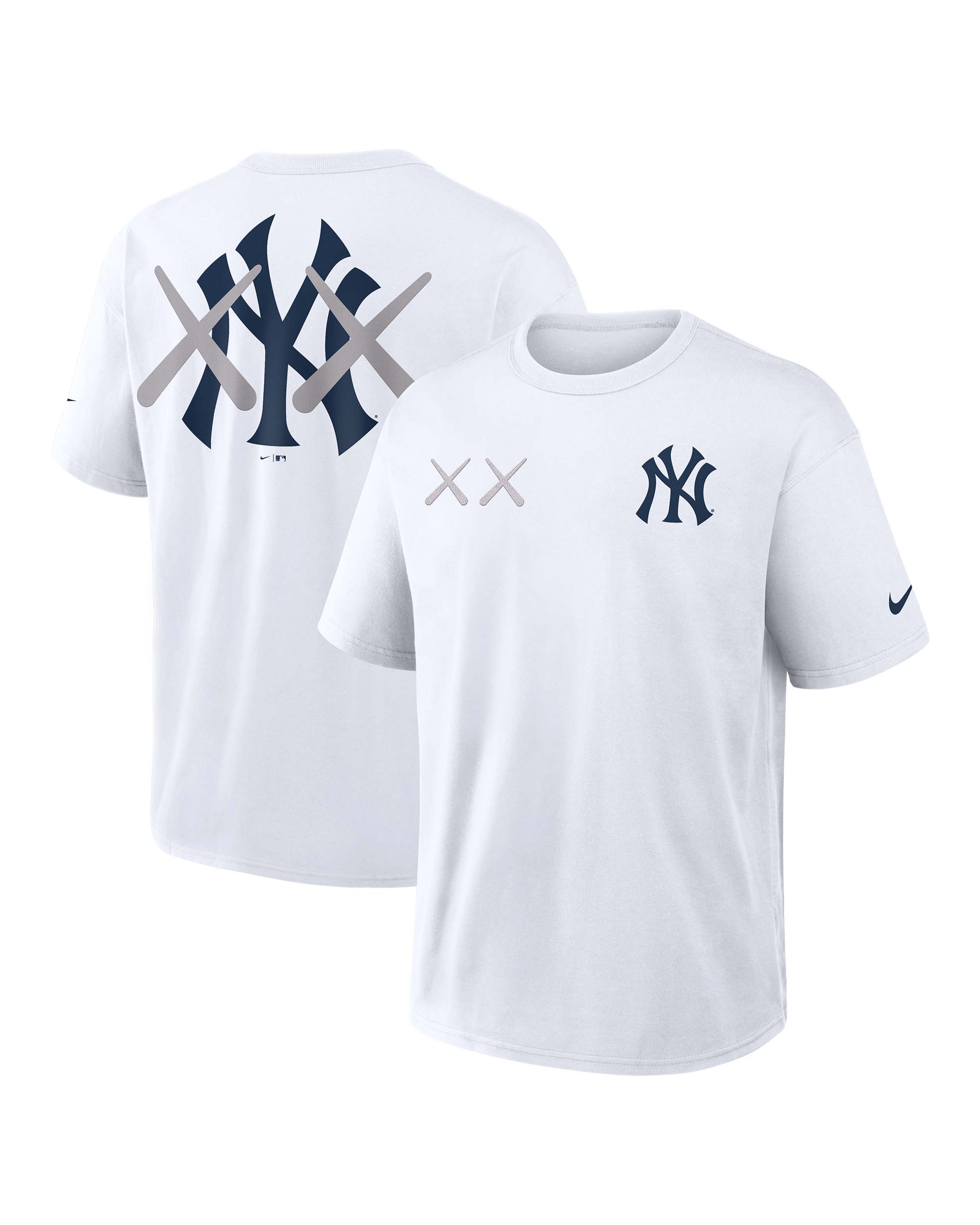 Image of KAWS Men's Nike MLB Fanatics Fest Elevated Max 90 Tee New York Yankees - White