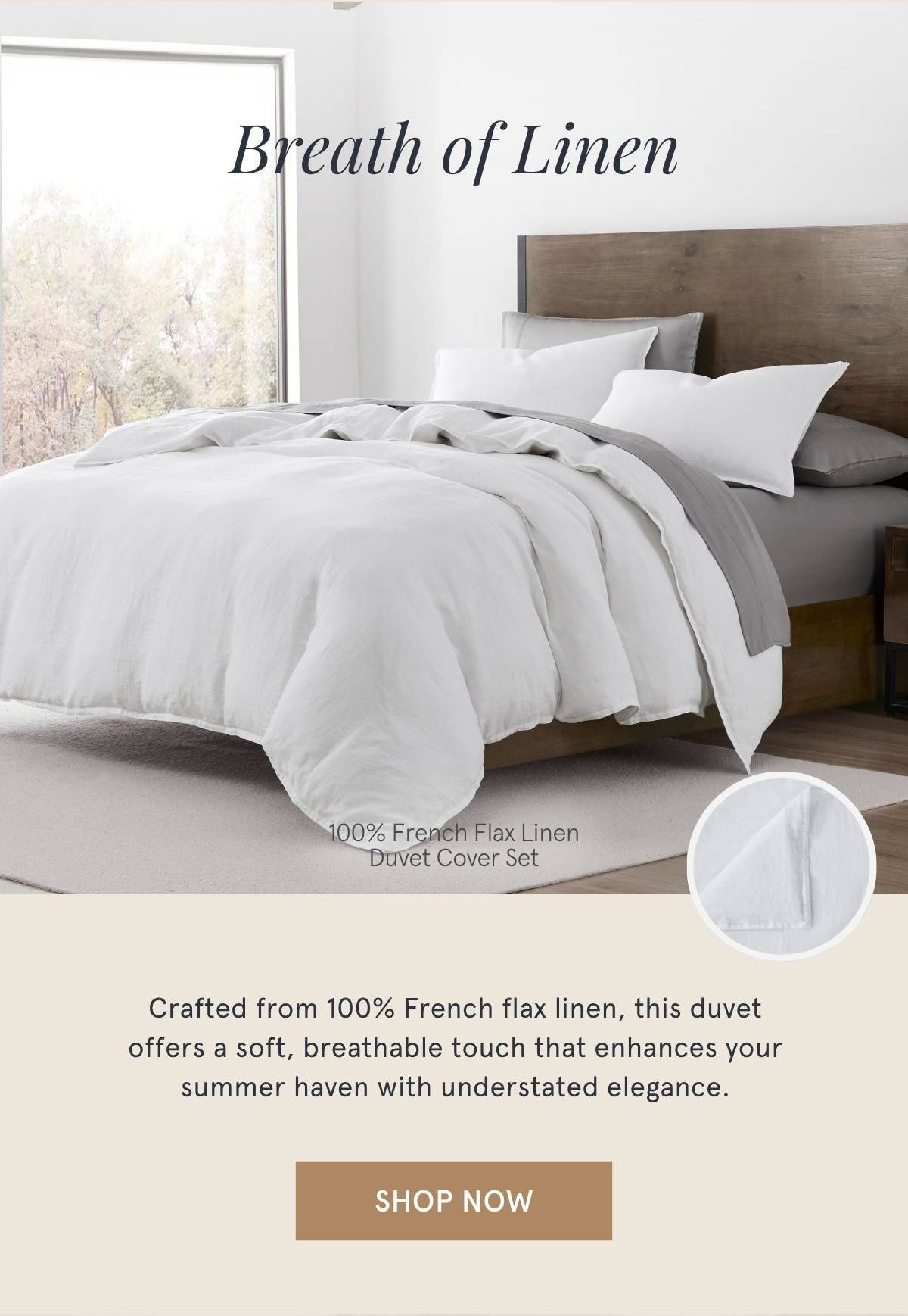 100% French Flax Linen Duvet Cover Set