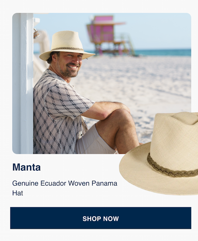  Manta | Mens Natural Genuine Ecuador Woven Panama Hat 