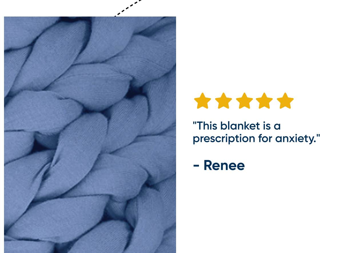 "This blanket is a prescription for anxiety." - Renee