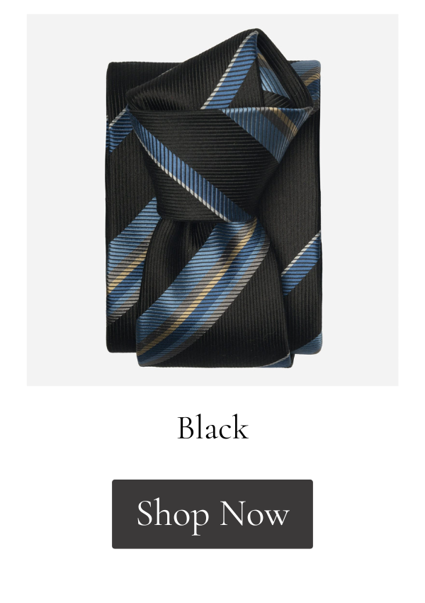 Black striped Italian handmade silk tie