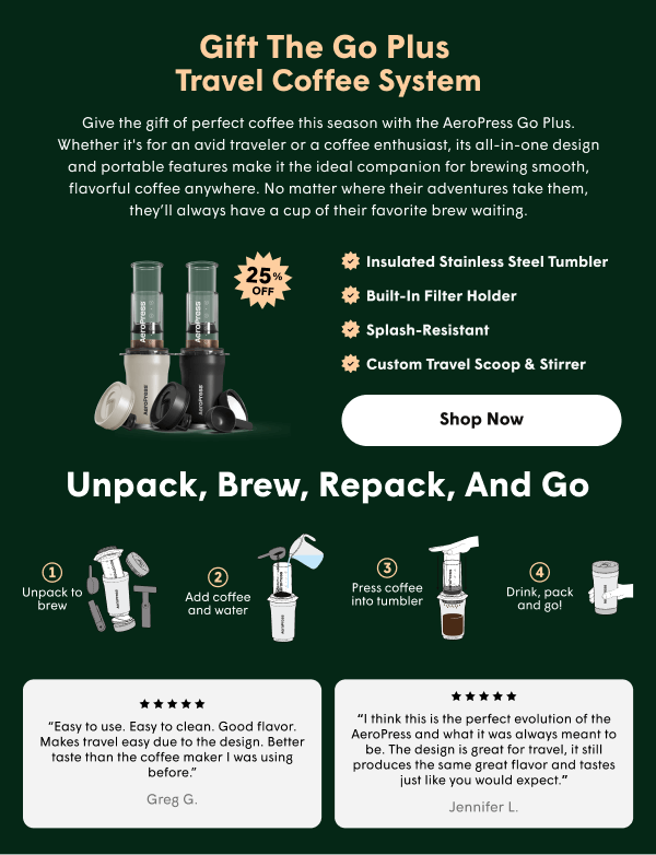 This holiday season, we’re filled with gratitude for the incredible AeroPress community and the inventor who started it all. Alan Adler’s passion for creating the perfect cup of coffee led to the invention of the AeroPress Original - a brewer that would go on to change the way coffee lovers enjoy their brew every day.