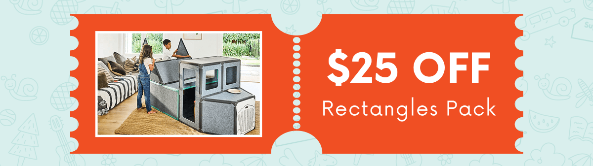 Here's the offers that are coming this weekend. $25 off Rectangles Pack