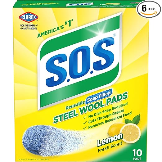 S.O.S Steel Wool Soap Pads, 6-Pack