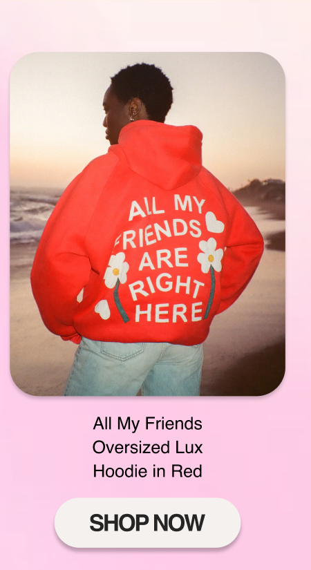 All My Friends Oversized Lux Hoodie in Red