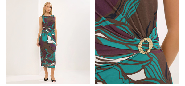 STAR Chocolate Brown Floral Wrap Dress