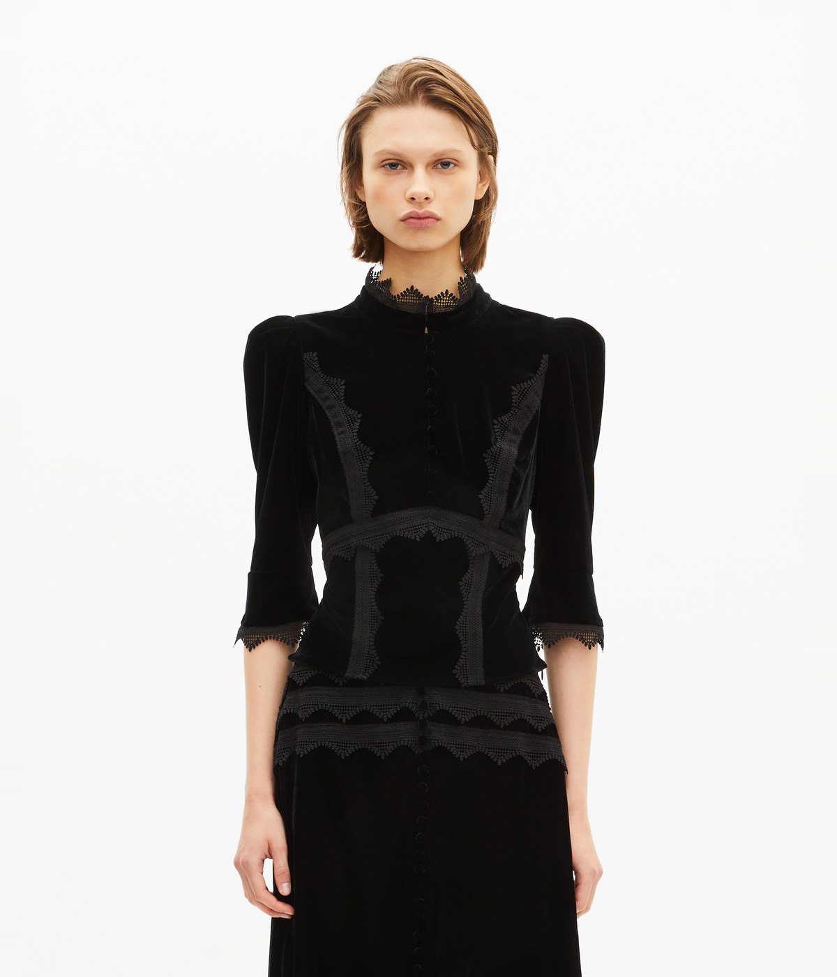 Top en velours noir