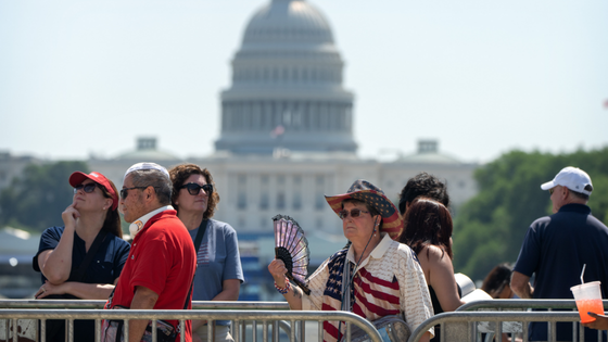 People in D.C. on a hot day.