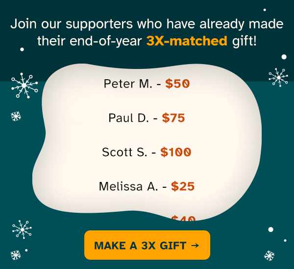 Running list of Easterseals donors // Join our supporters who have already made their end-of-year 3X-matched gift!