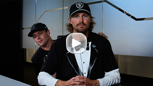 A behind the scenes look at the Raiders 'Step Brothers' schedule release video