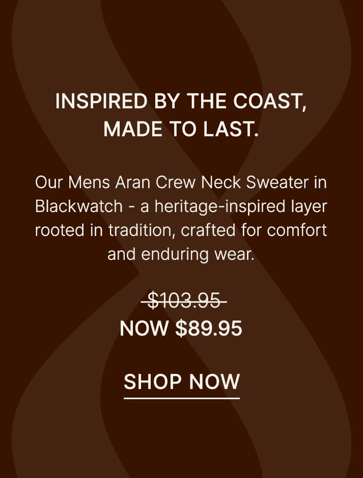 Mens Aran Crew Neck Sweater