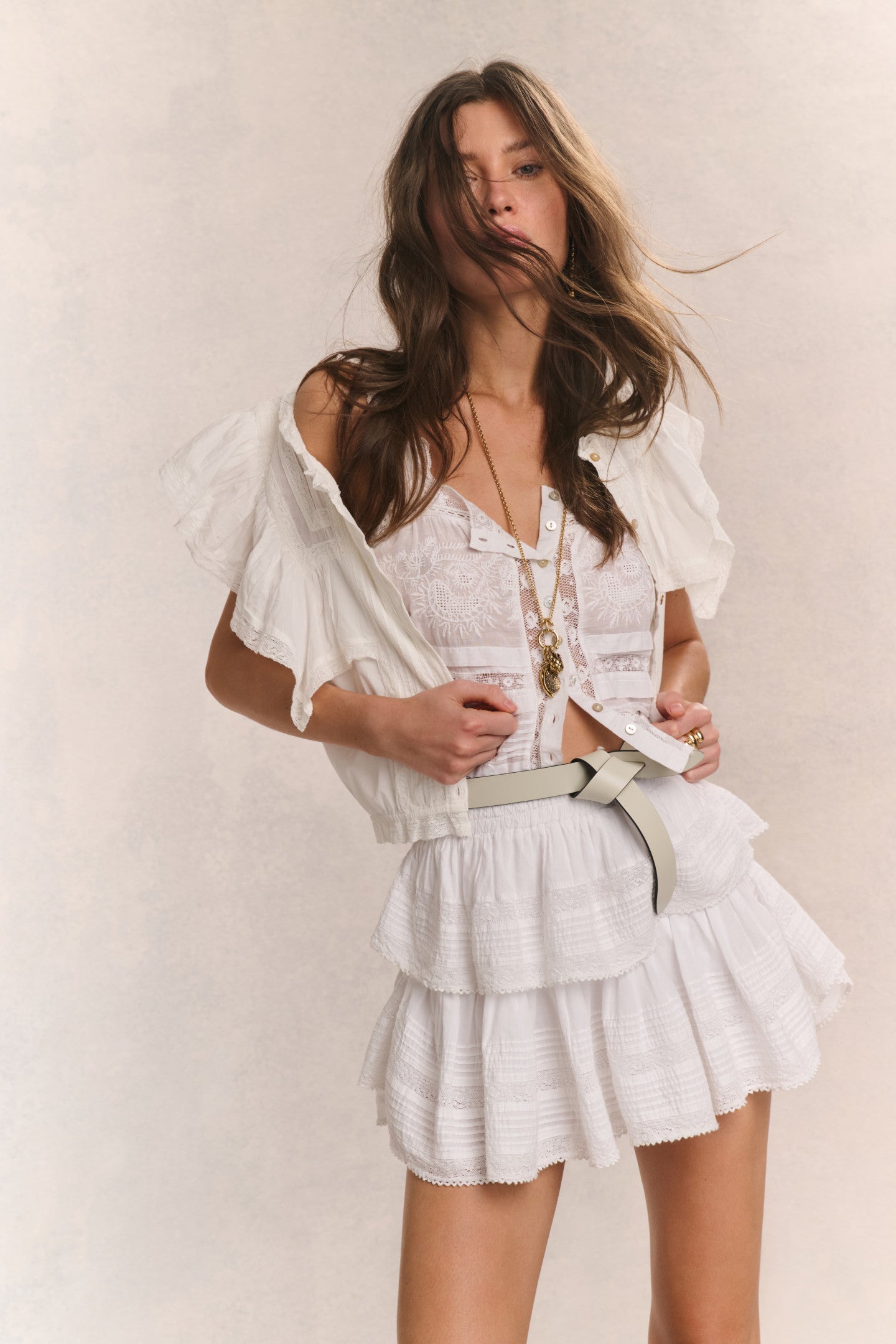Image of Ruffle Mini Heritage Skirt