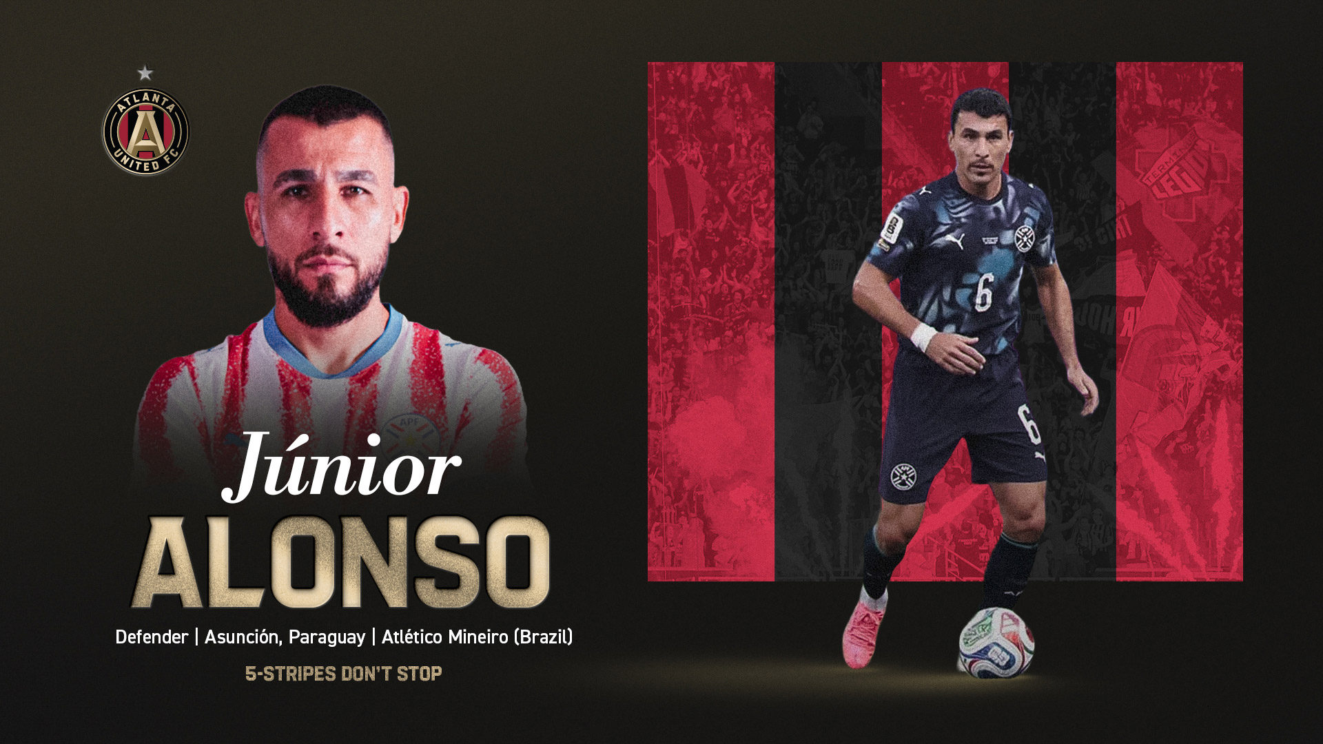 Júnior Alonso | Defender | Asunción, Paraguay | Atlético Mineiro (Brazil) | 5-Stripes Don't Stop