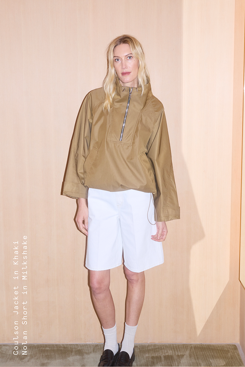 Coulson Jacket in Khaki / Nolan Short in Milkshake