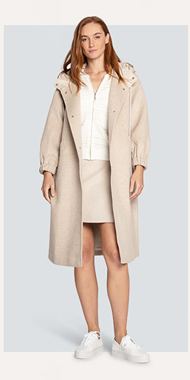 Fantasy Land Wool Blend Hooded Coat - Sand