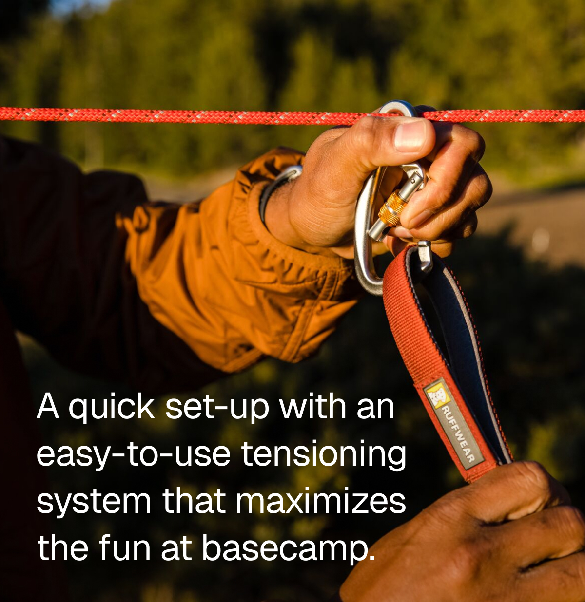 A quick set-up with an easy-to-use tensioning system that maximizes the fun at basecamp. 