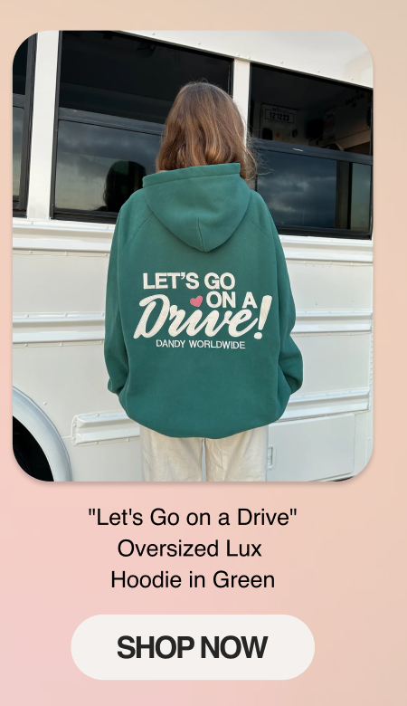 "Let's Go on a Drive" Oversized Lux Hoodie in Green