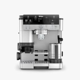 Ninja Luxe Café Premier Series 3-in-1 Espresso Machine on a gray tile.