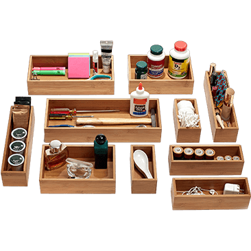 Seville Classics 10-piece Bamboo Storage Box Organizer Set