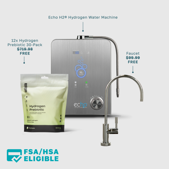 Echo H2 + Free Faucet + Free 1-Year Supply of Hydrogen Prebiotic and H2 Filters