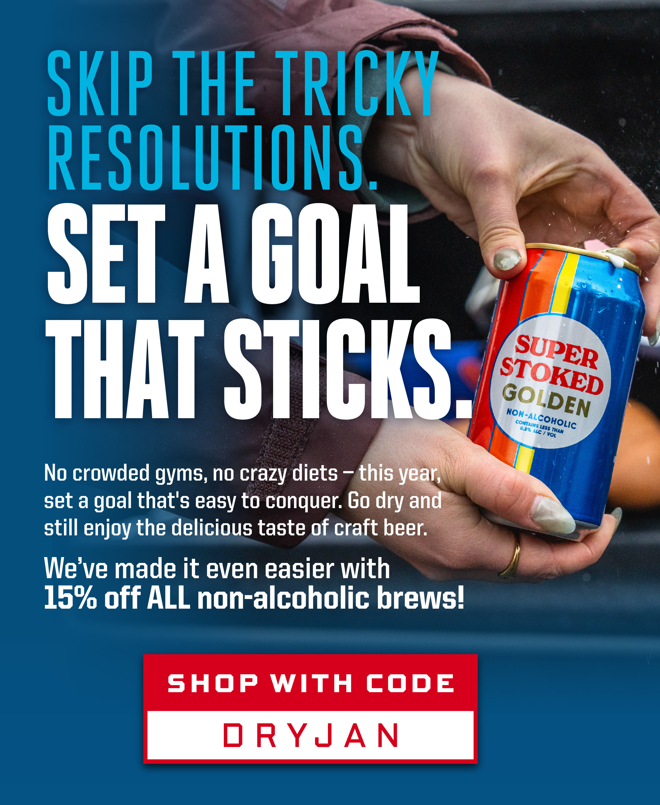 Get 15% off all non-alcoholic brews with code DRYJAN