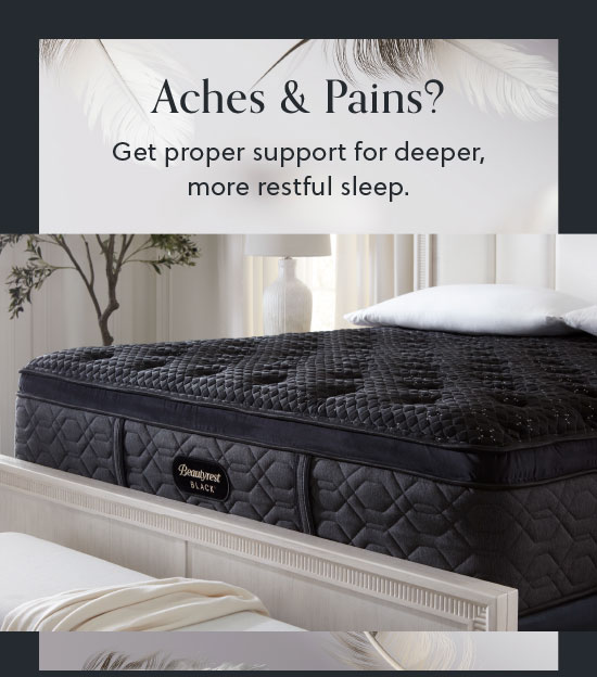 Aches & Pains? Get proper support for deeper, more restful sleep - Shop Beautyrest Black Quilted Series 3