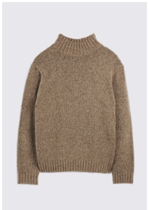 Light Brown Speckled Mock-Neck Jumper