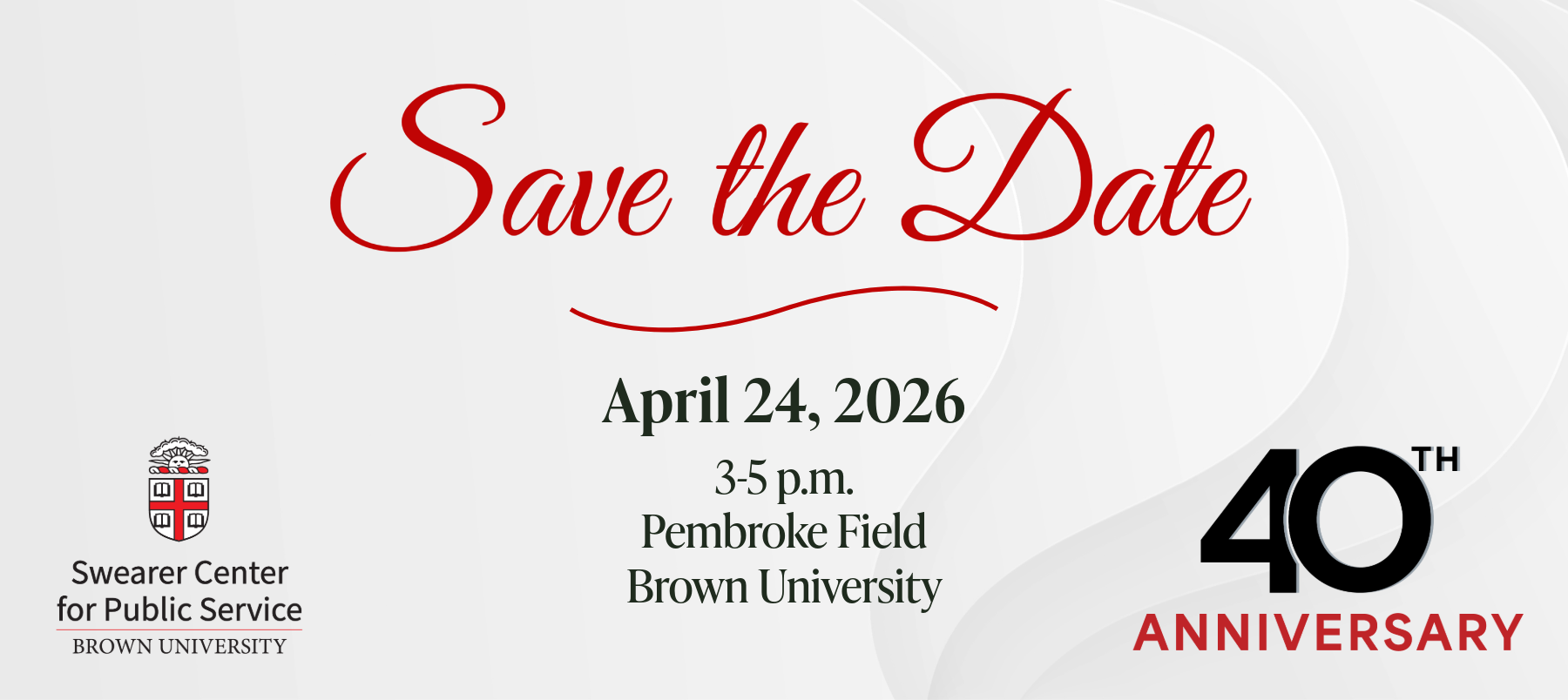 Save the Date: April 24, 2026, 3–5 p.m., Pembroke Field Brown University