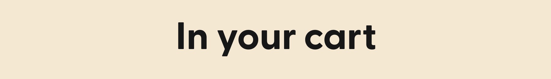 In your cart