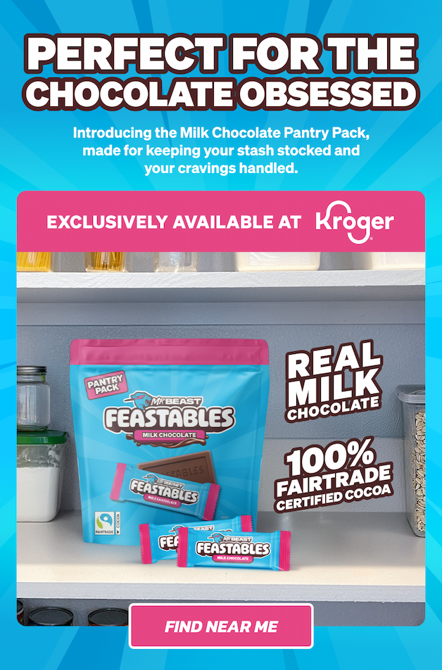 PERFECT FOR THE CHOCOLATE OBSESSED! Introducing the Milk Chocolate Pantry Pack, made for keeping your stash stocked and your cravings handled. Real milk chocolate, 100% Fairtrade Certified. Exclusively available at Kroger. Click here to find near you.