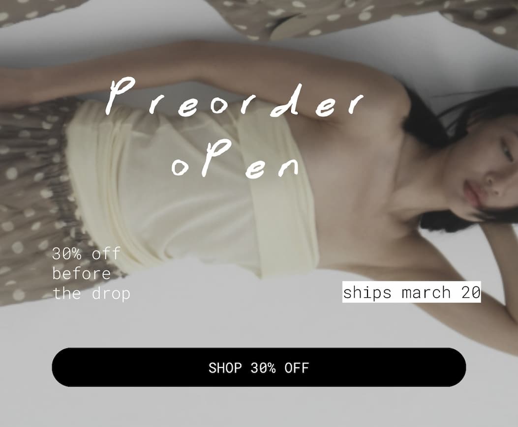 pre-orders are open |30% off before the drop  ships march 20 |  shop 30% off