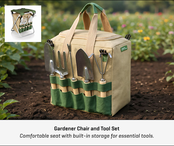 Gardener Chair and Tool Set