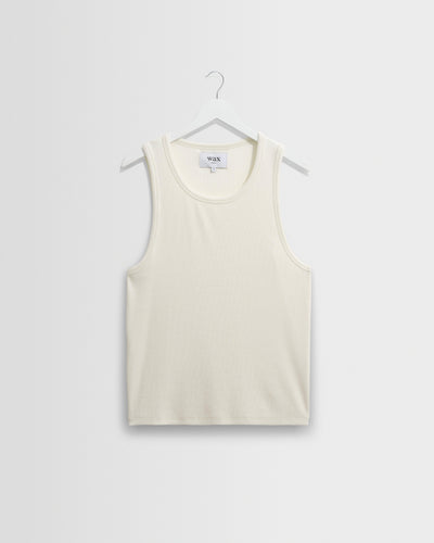 Montague - Ecru Ribbed Organic Cotton Vest