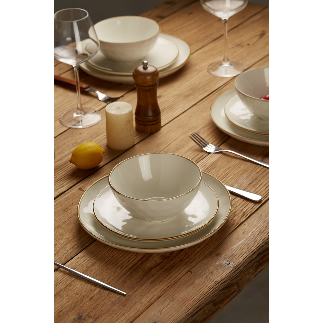 Leny 12-Piece Stoneware Dinnerware Set - Service for 4