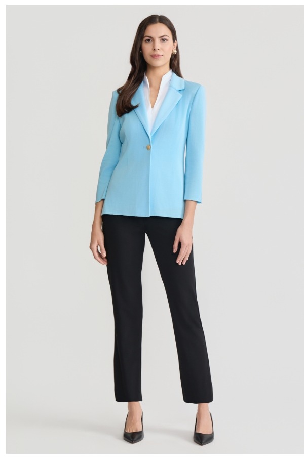 Tailored Single-Button Knit Jacket, Serene