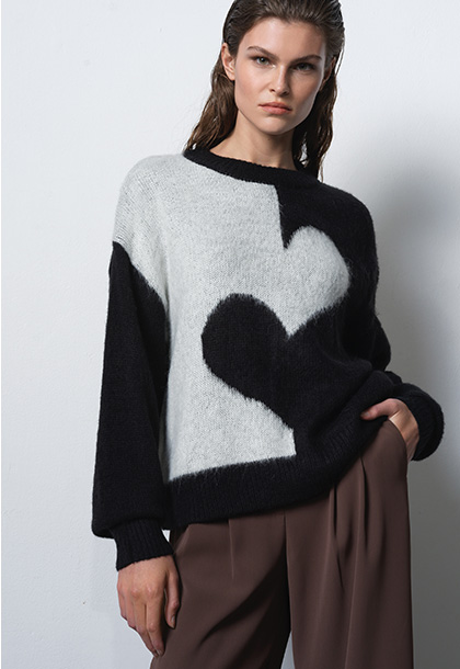 Hadlee Jessika High Neck Heart Jumper
