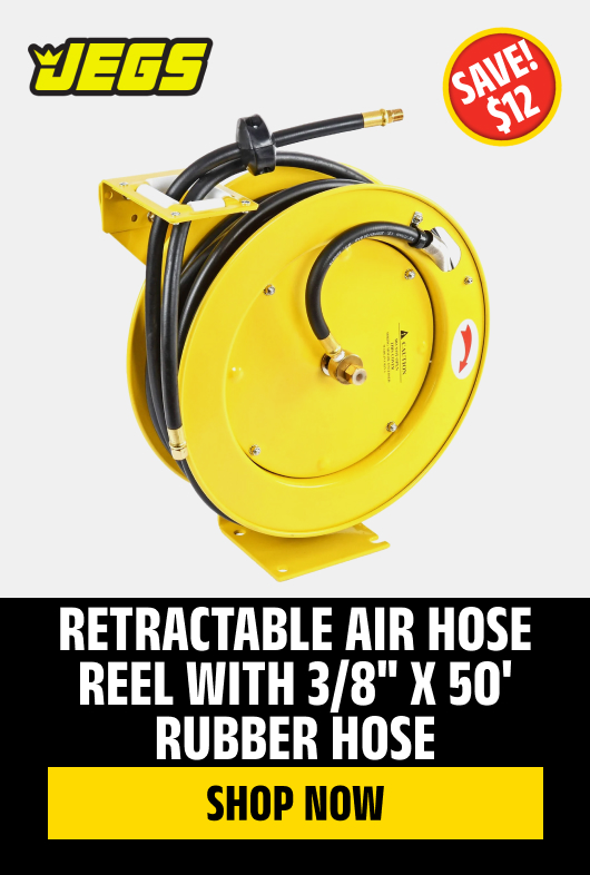 Retractable Air Hose Reel with 3/8" x 50' Rubber Hose