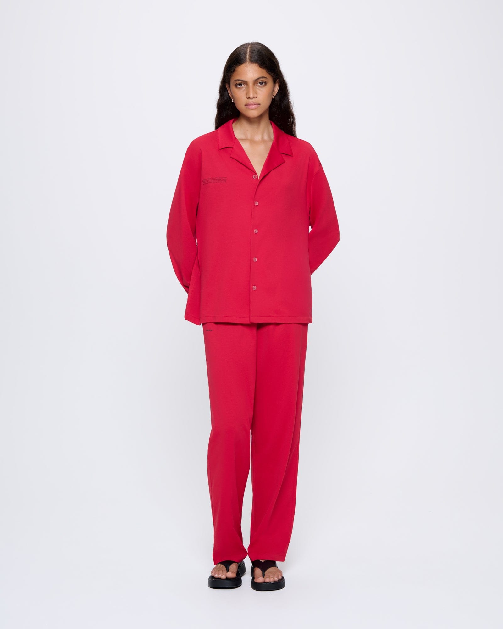 Image of Womens 365 Lightweight Long Pyjama Set —goji red