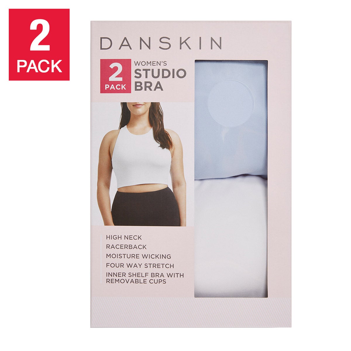 Danskin Women’s Studio Bra, 2-Pack