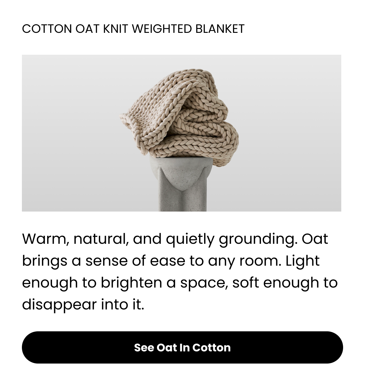 Cotton Oat Knit Weighted Blanket