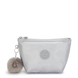Shawna Large Metallic Pouch-Platinum Metallic