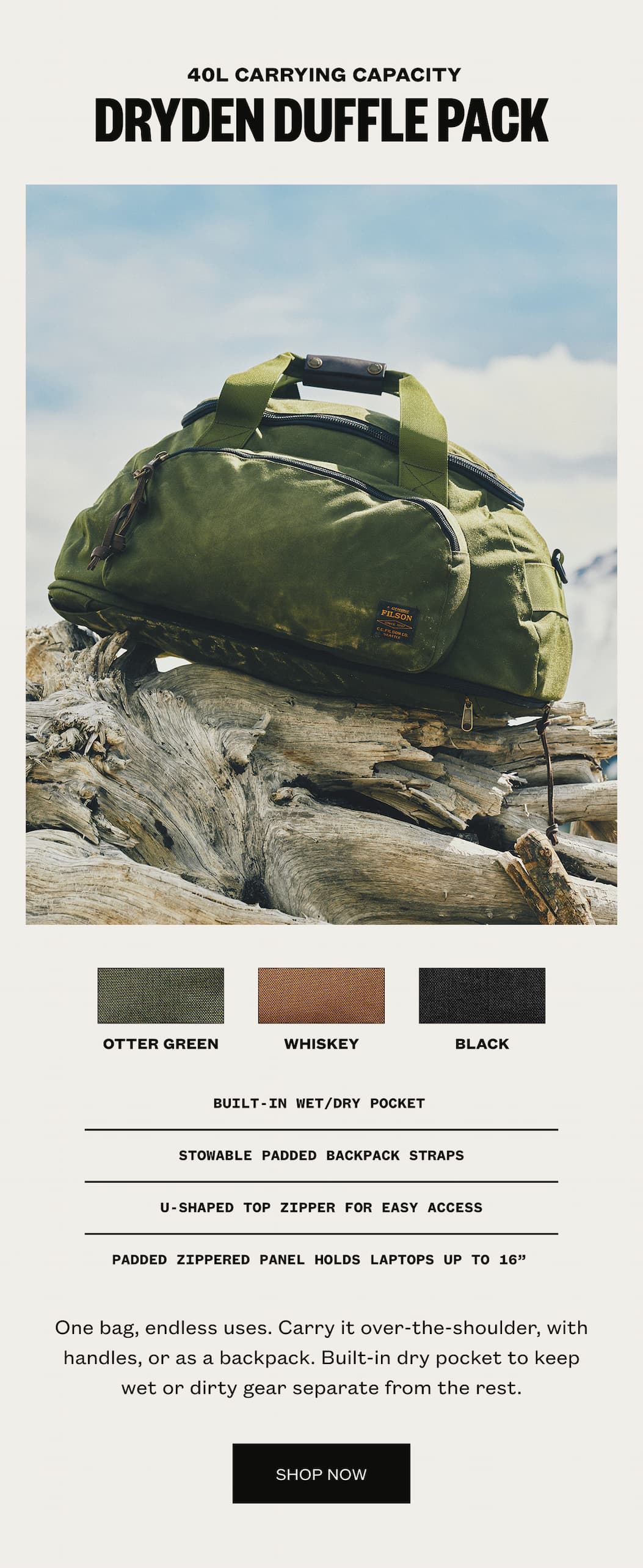 Dryden Duffle Pack