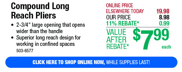 Compound Long Reach Pliers - Free Shipping To Store!