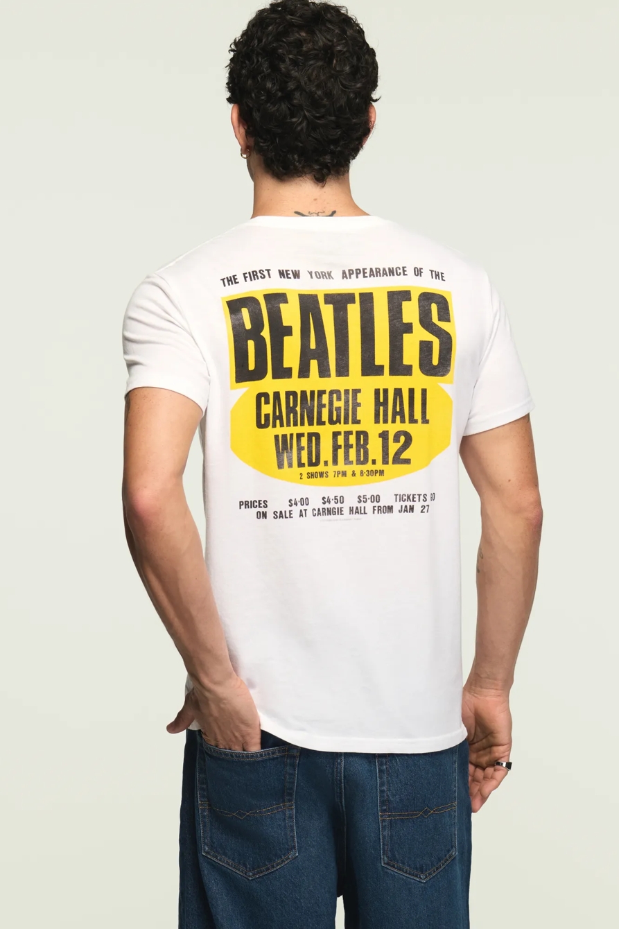 Image of Lucky Brand The Beatles Carnegie Tee - Men's Clothing Tops Shirts Tee Graphic T Shirts in Bright White